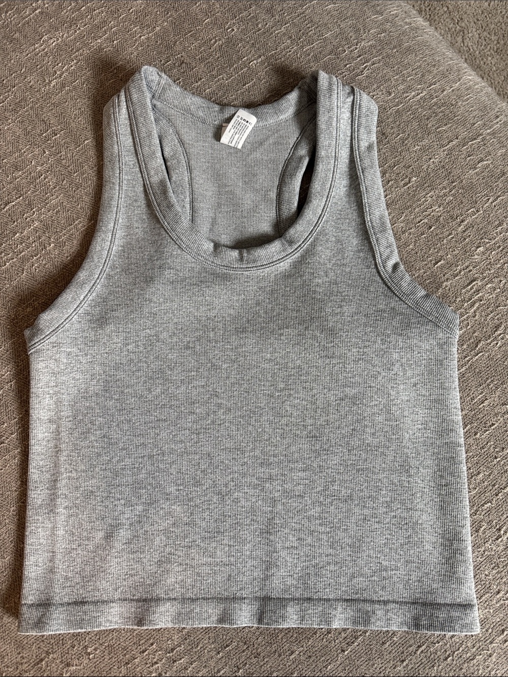90 Degree By Reflex Grey Ribbed Tank Crop Top